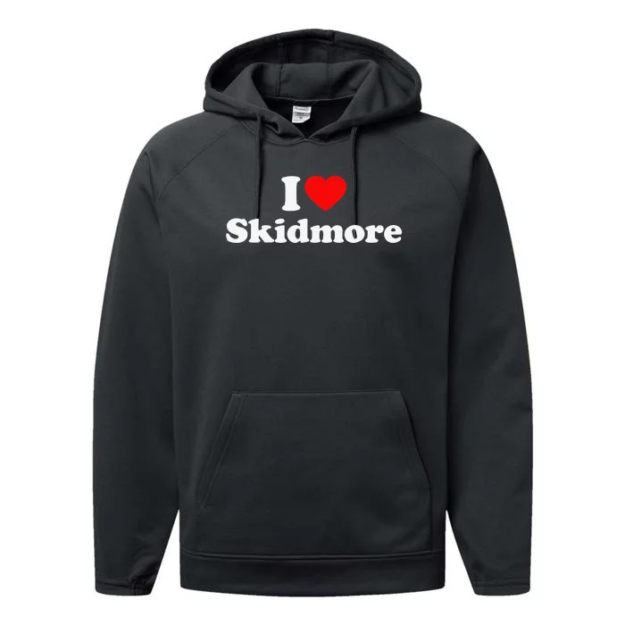 funny Skidmore Love Heart College University Alumni Performance Fleece Hoodie