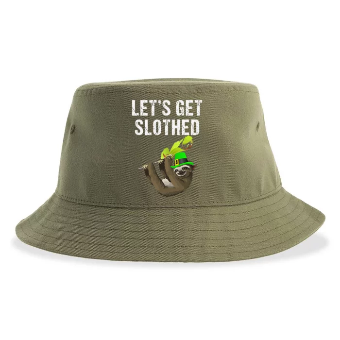 Funny Sloth Lovers Saint Patrick's Day TGift Sustainable Bucket Hat