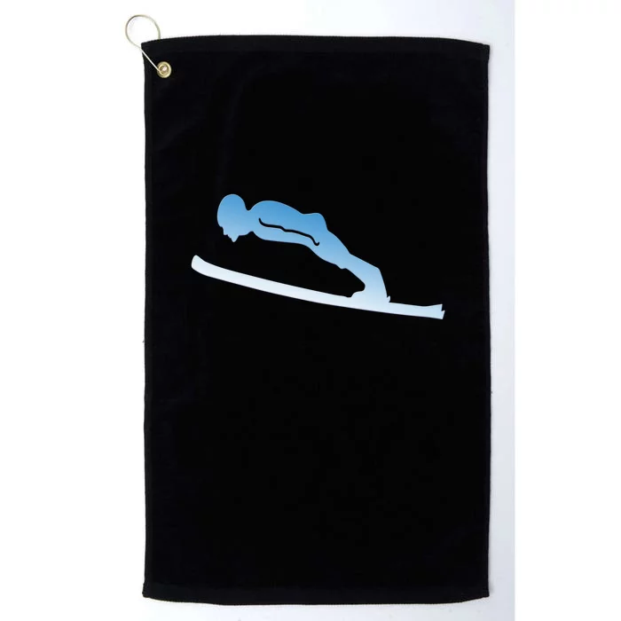 Funny Skiing Lover Gift For Skier Platinum Collection Golf Towel