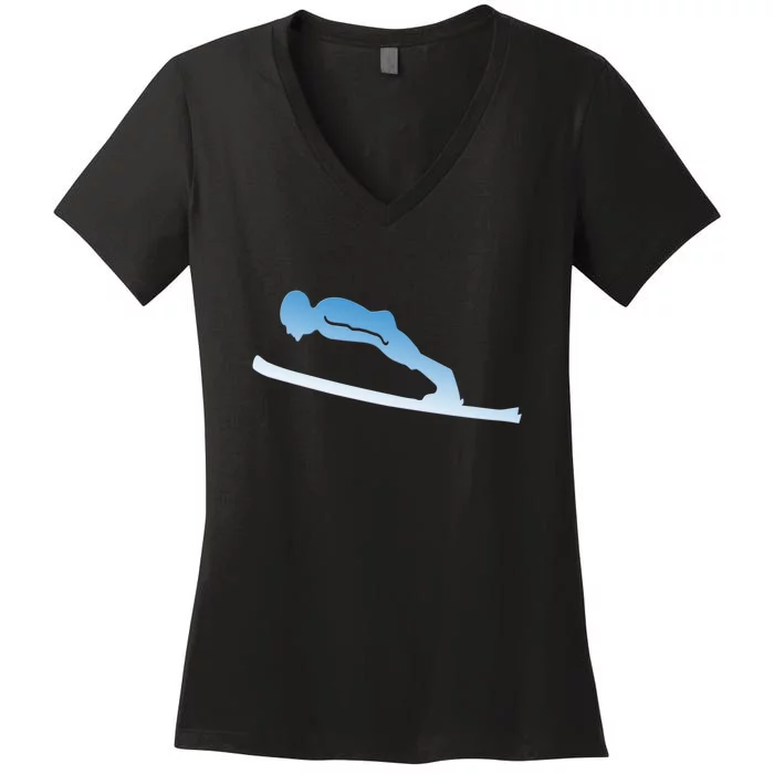 Funny Skiing Lover Gift For Skier Women's V-Neck T-Shirt