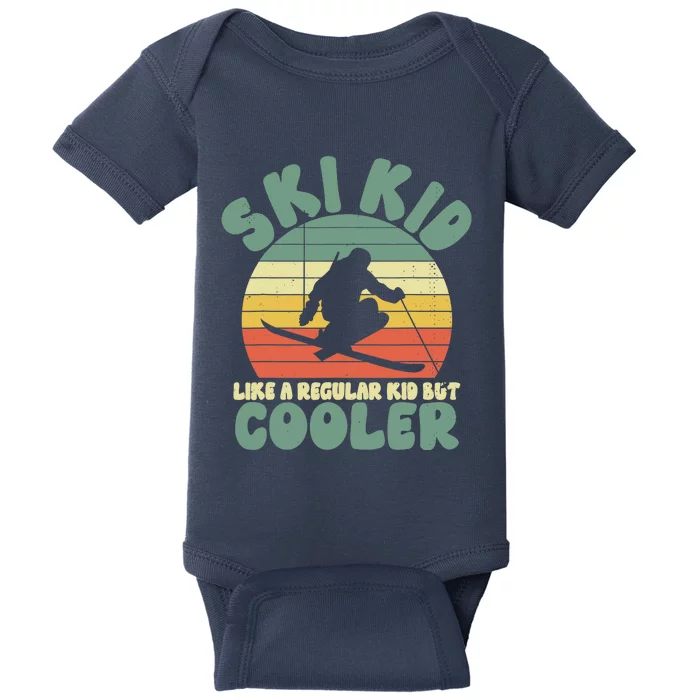 Funny Ski Like A Regular But Cooler Skiing Baby Bodysuit