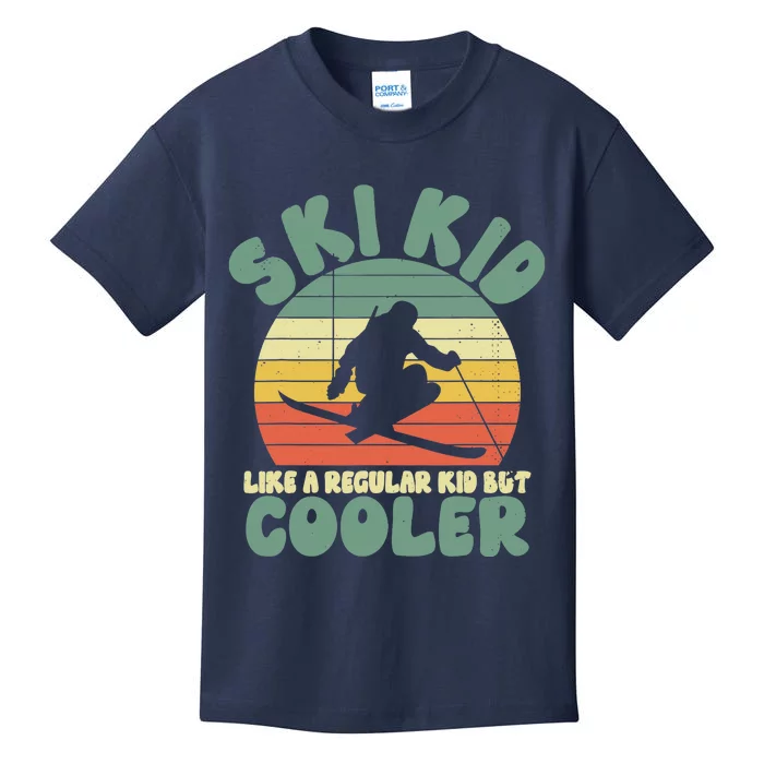 Funny Ski Like A Regular But Cooler Skiing Kids T-Shirt