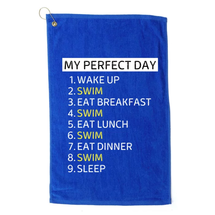 Funny Swimming Lover Gift Perfect Swim Day Funny Swimmer Funny Gift Platinum Collection Golf Towel