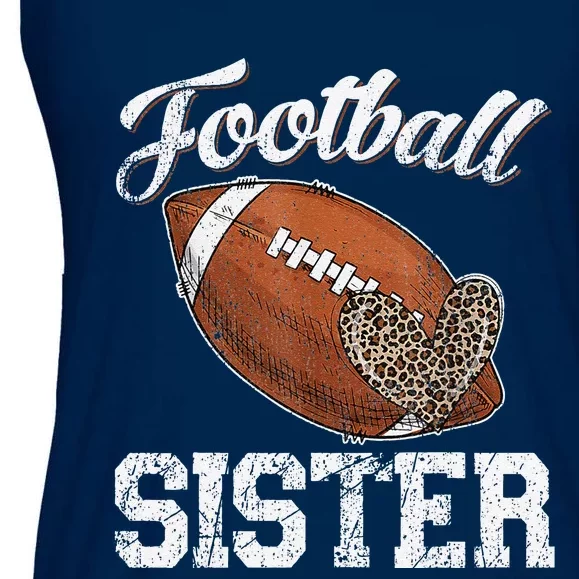 Football Sister Leopard Tee Ball Funny Mother's Day Ladies Essential Flowy Tank