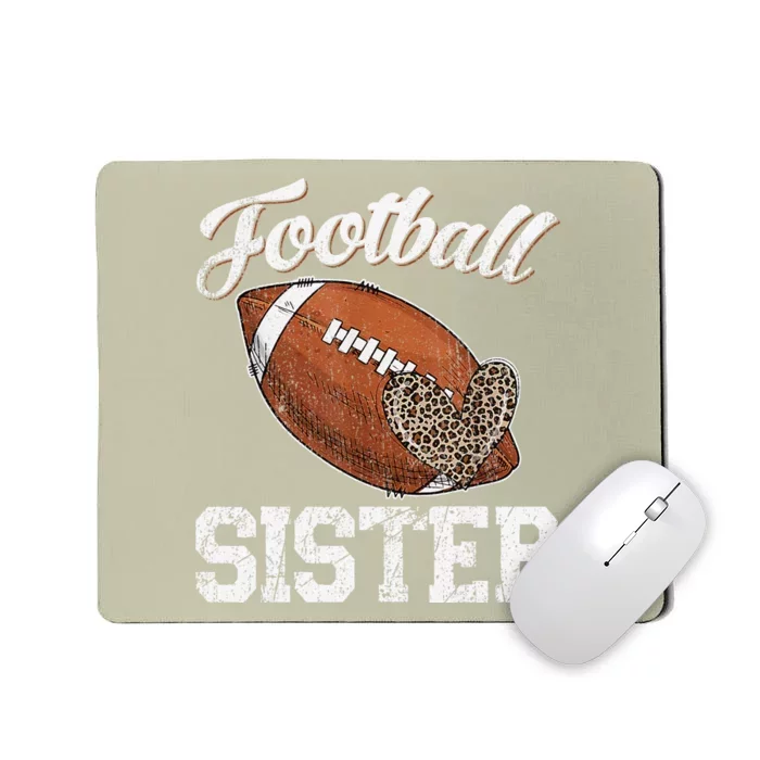 Football Sister Leopard Tee Ball Funny Mother's Day Mousepad