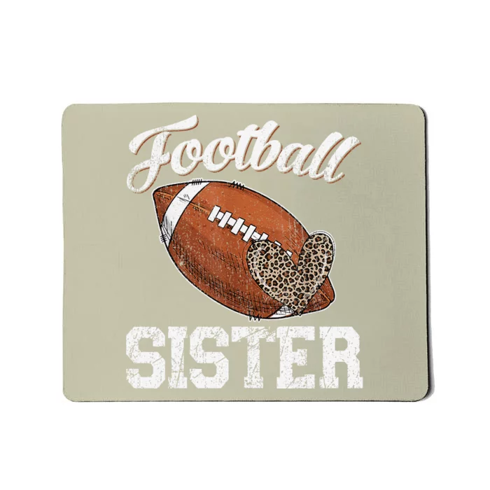 Football Sister Leopard Tee Ball Funny Mother's Day Mousepad