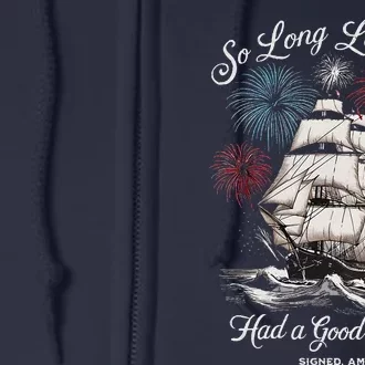 Funny So Long London Had A Good Run Signed America 1776 Full Zip Hoodie