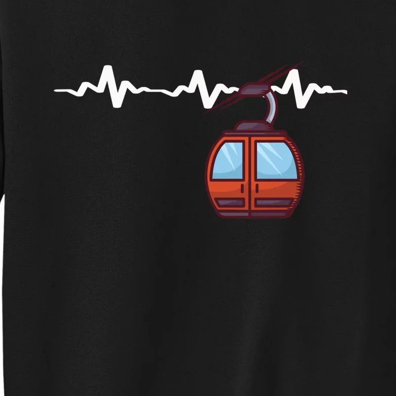 Funny Ski Lift Heartbeat Design Skier Gift For Skier Sweatshirt