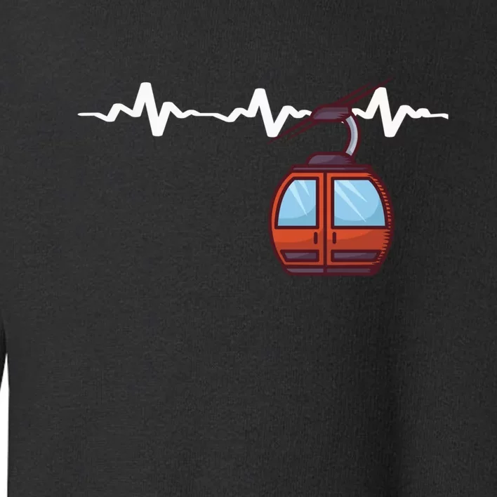 Funny Ski Lift Heartbeat Design Skier Gift For Skier Toddler Sweatshirt