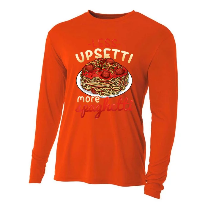 Funny Spaghetti Lover Gift Pasta Italian Cuisine Food Foodie Cooling Performance Long Sleeve Crew