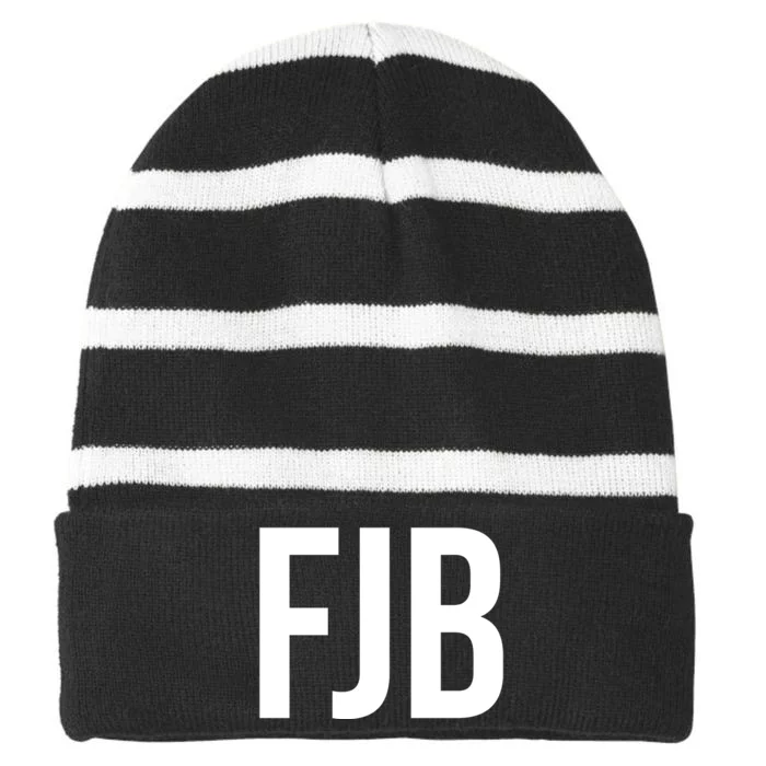 FJB Simple Logo (F!ck Joe Biden) Striped Beanie with Solid Band