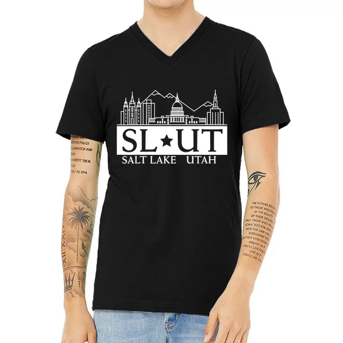 Funny Salt Lake City Utah UT Hometown Home State Pride V-Neck T-Shirt