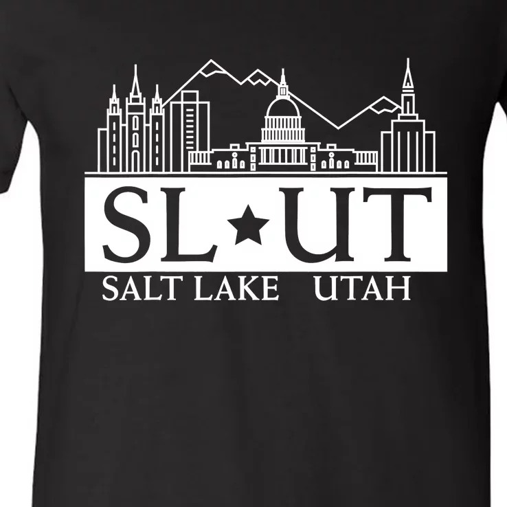 Funny Salt Lake City Utah UT Hometown Home State Pride V-Neck T-Shirt