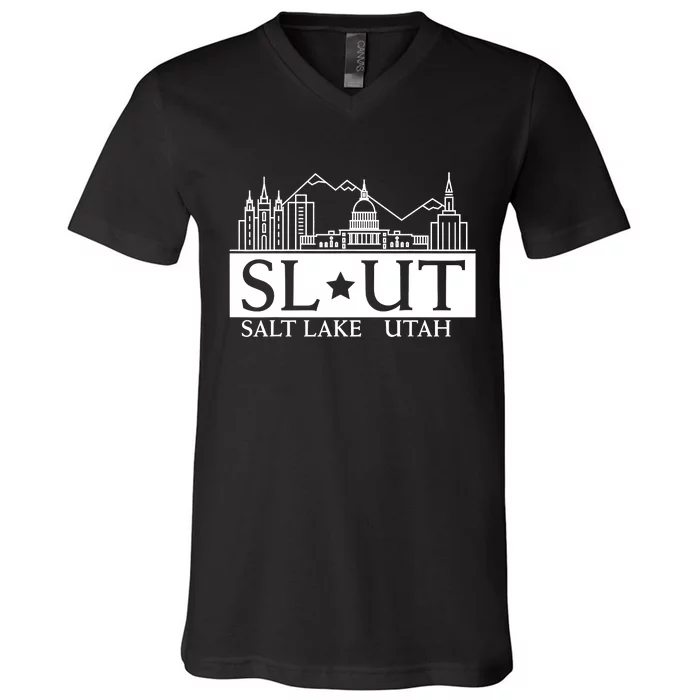 Funny Salt Lake City Utah UT Hometown Home State Pride V-Neck T-Shirt