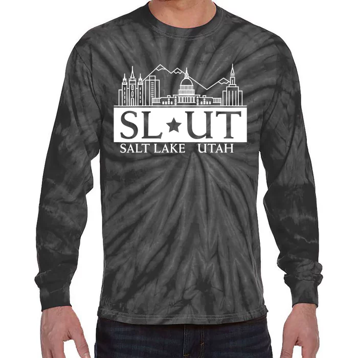 Funny Salt Lake City Utah UT Hometown Home State Pride Tie-Dye Long Sleeve Shirt