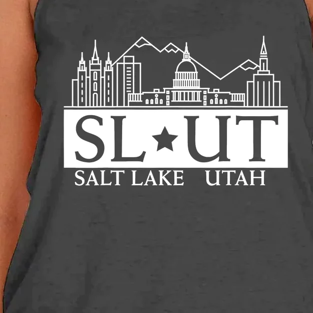 Funny Salt Lake City Utah UT Hometown Home State Pride Women's Knotted Racerback Tank