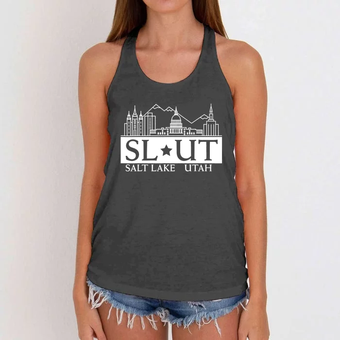 Funny Salt Lake City Utah UT Hometown Home State Pride Women's Knotted Racerback Tank