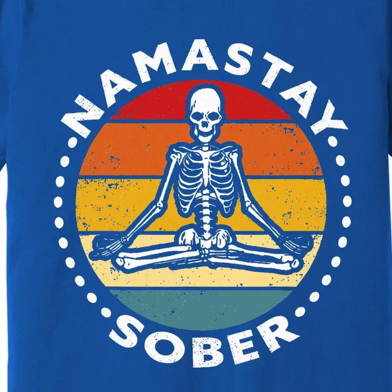 Funny Skeleton Lotus Position Yoga Sober Addiction Premium T-Shirt