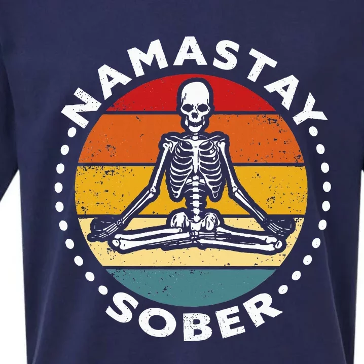 Funny Skeleton Lotus Position Yoga Sober Addiction Sueded Cloud Jersey T-Shirt