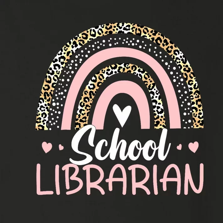 Funny School Librarian Rainbow Leopard Print Librarian Toddler Long Sleeve Shirt