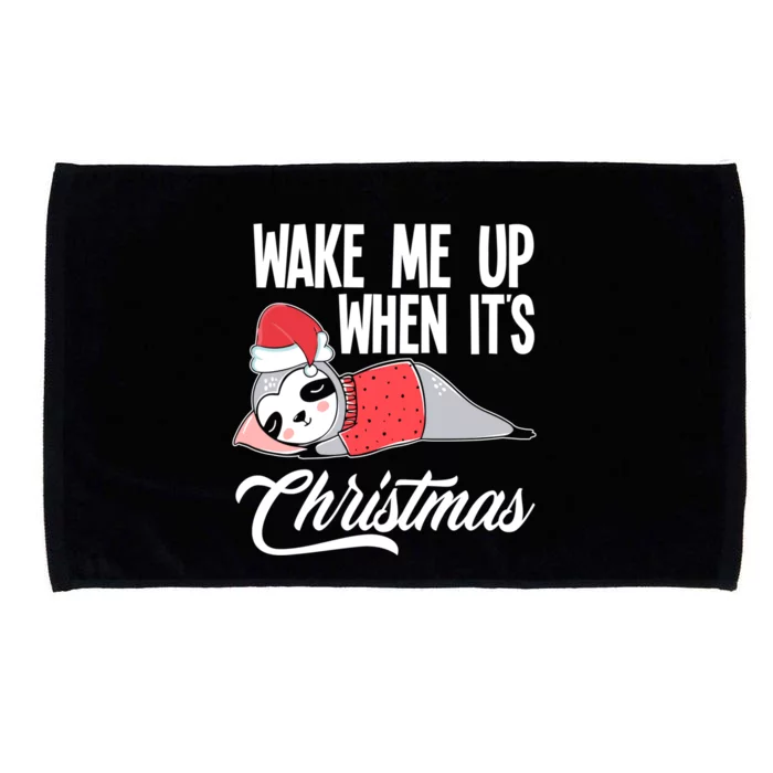 Funny Sloth Lover Wake Me Up When ItS Christmas Gift Microfiber Hand Towel