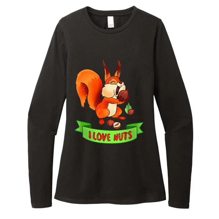 Funny Squirrel Lover Quote I Love Nuts Squirrel Pet Owner Womens CVC Long Sleeve Shirt