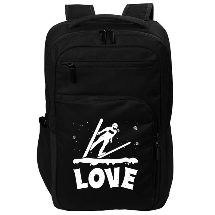 Funny Skiing Lover Gift For Skier Impact Tech Backpack