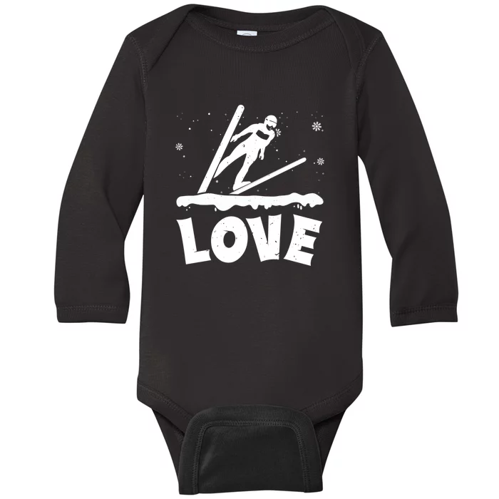 Funny Skiing Lover Gift For Skier Baby Long Sleeve Bodysuit