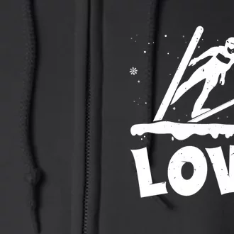 Funny Skiing Lover Gift For Skier Full Zip Hoodie