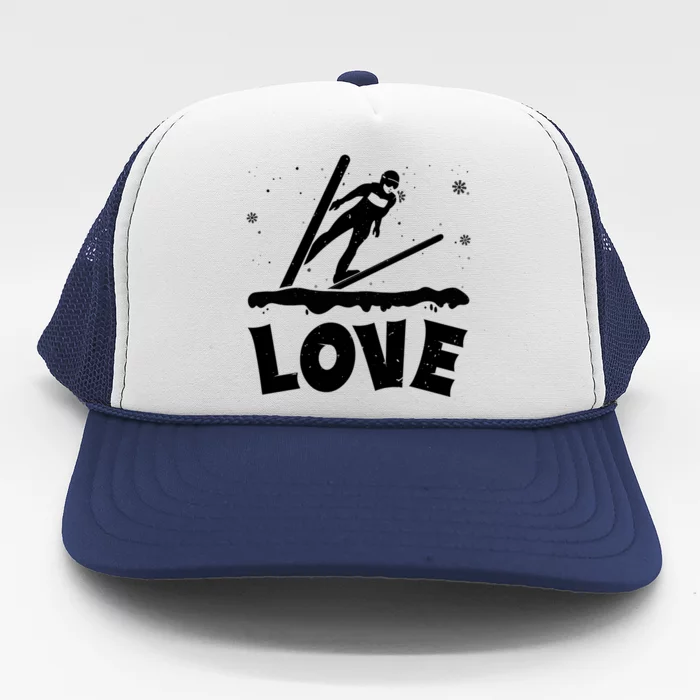 Funny Skiing Lover Gift For Skier Trucker Hat