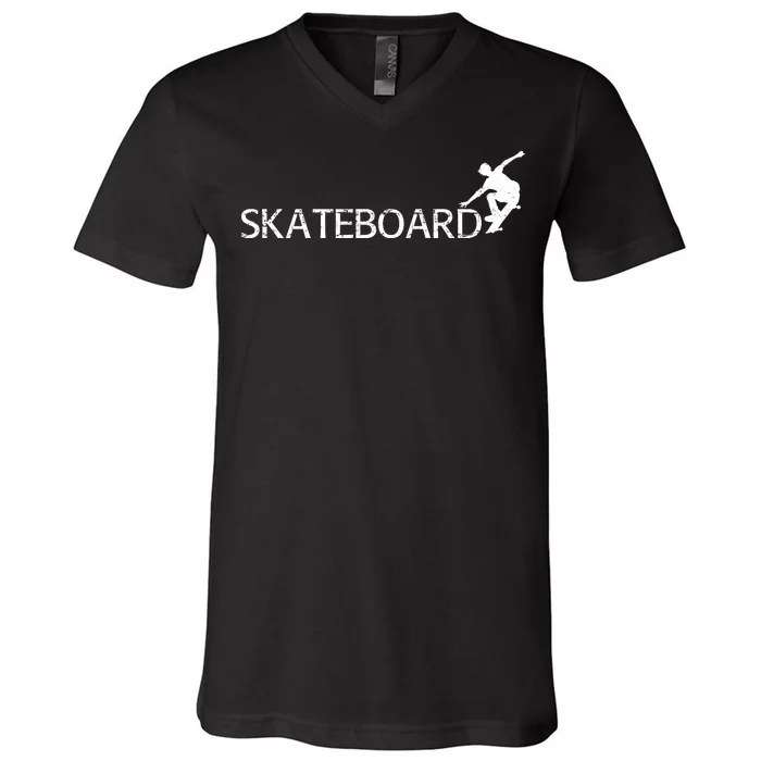 Funny Skateboard Logo Sport V-Neck T-Shirt