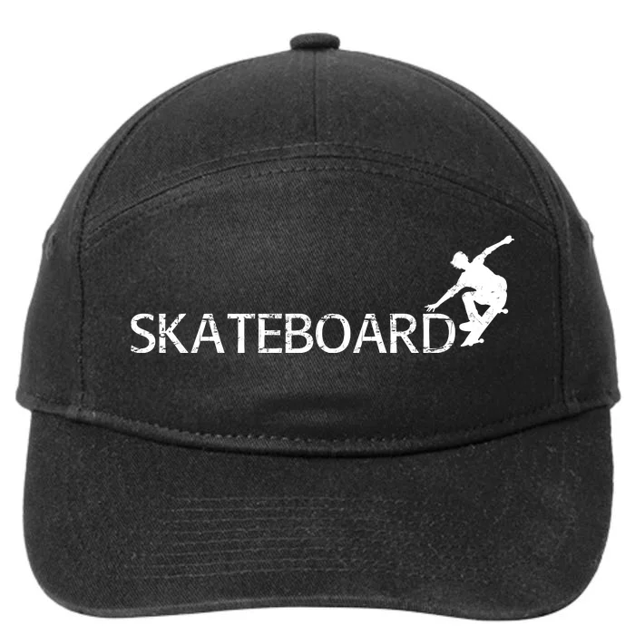 Funny Skateboard Logo Sport 7-Panel Snapback Hat