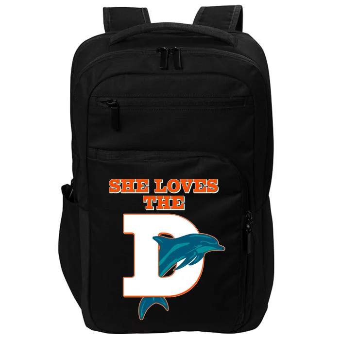 Funny She Loves The D Miami Football Fan Impact Tech Backpack