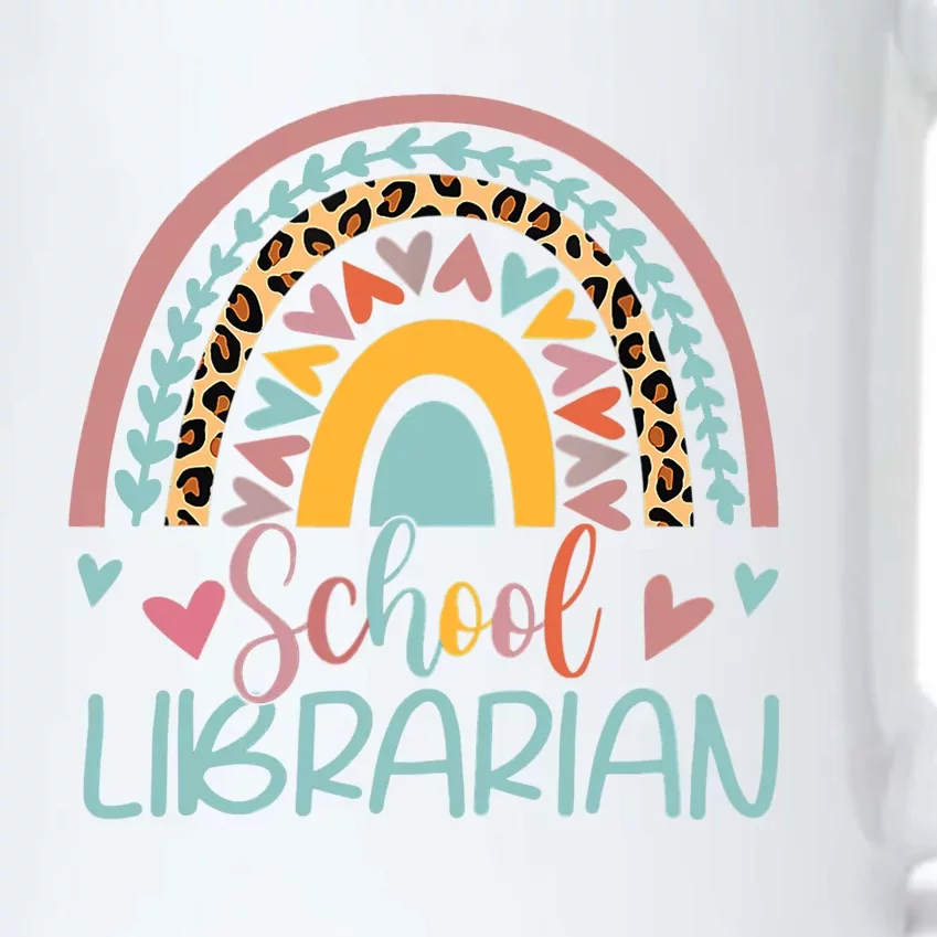 Funny School Librarian Rainbow Leopard Print Librarian Black Color Changing Mug