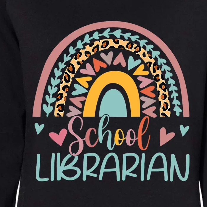 Funny School Librarian Rainbow Leopard Print Librarian Womens California Wash Sweatshirt