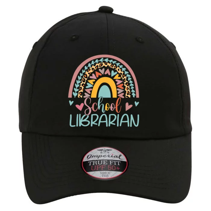 Funny School Librarian Rainbow Leopard Print Librarian The Original Performance Cap