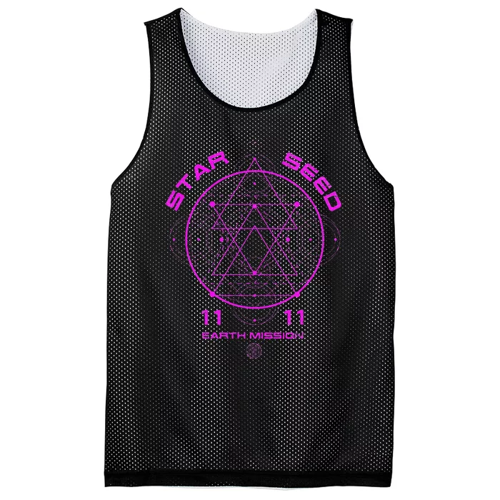 funny Starseed Mission Sacred Geometry Mesh Reversible Basketball Jersey Tank