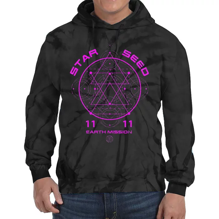 funny Starseed Mission Sacred Geometry Tie Dye Hoodie