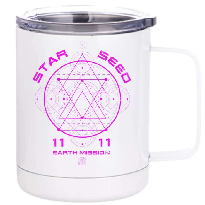 funny Starseed Mission Sacred Geometry Front & Back 12oz Stainless Steel Tumbler Cup