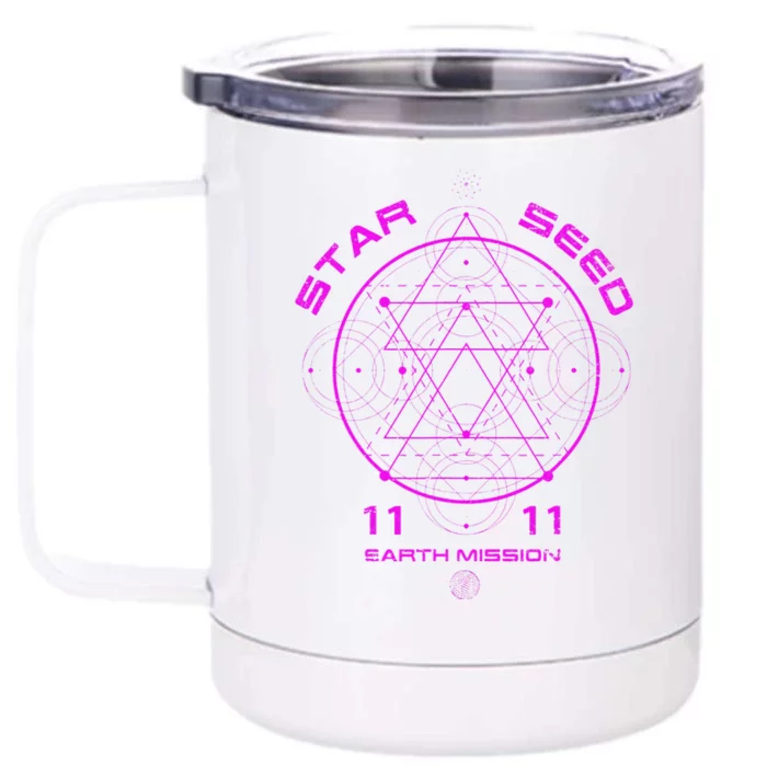 funny Starseed Mission Sacred Geometry Front & Back 12oz Stainless Steel Tumbler Cup