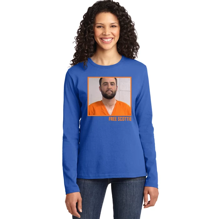 Free Scottie Mugshot Ladies Long Sleeve Shirt