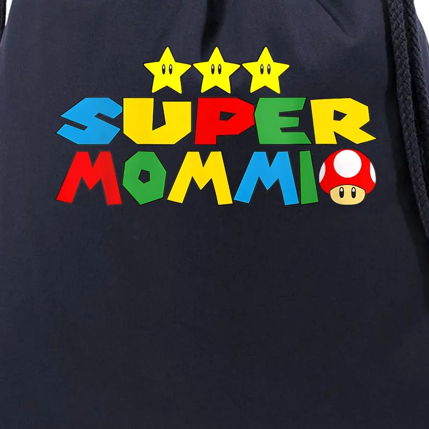 Funny Super Mommio Video Game Lover Mothers Day Drawstring Bag