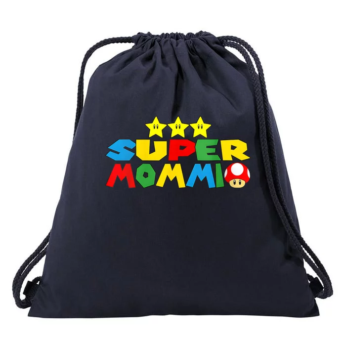 Funny Super Mommio Video Game Lover Mothers Day Drawstring Bag