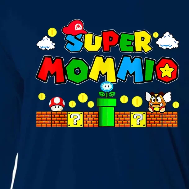 Funny Super Mommio Mothers Video Game Lovers Cooling Performance Long Sleeve Crew