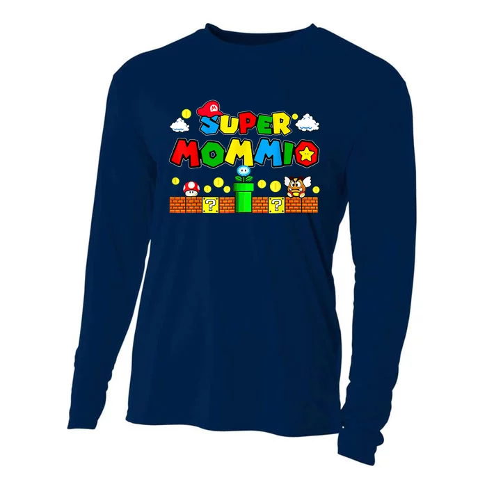 Funny Super Mommio Mothers Video Game Lovers Cooling Performance Long Sleeve Crew