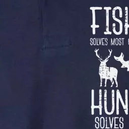 Fishing Solves Most Problems Hunting Rest Softstyle Adult Sport Polo