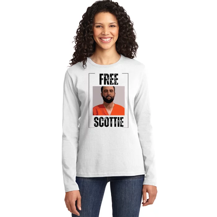 Free Scottie Mugshot Ladies Long Sleeve Shirt