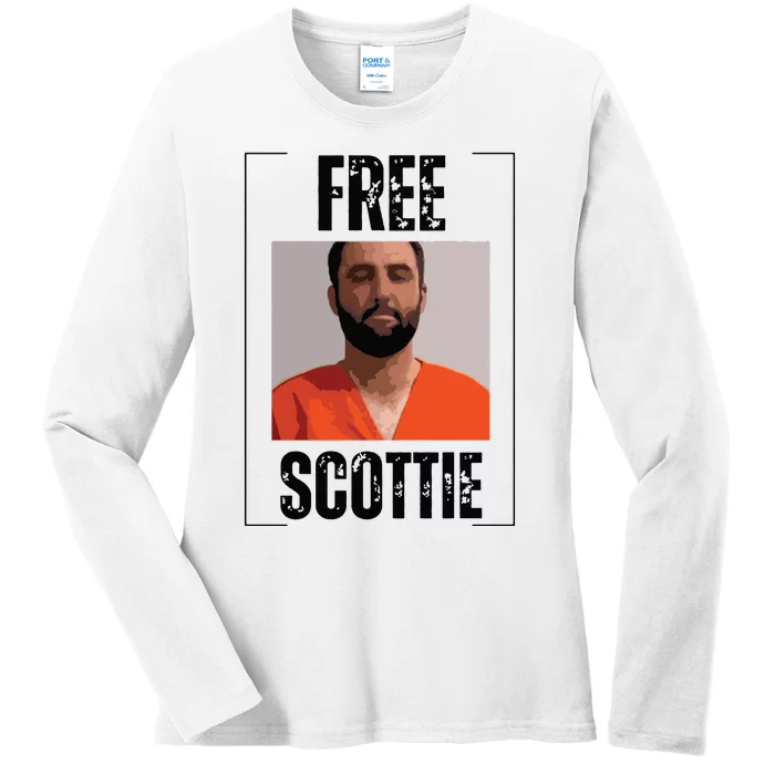 Free Scottie Mugshot Ladies Long Sleeve Shirt