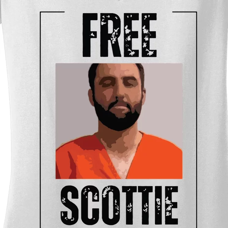 Free Scottie Mugshot Women's V-Neck T-Shirt