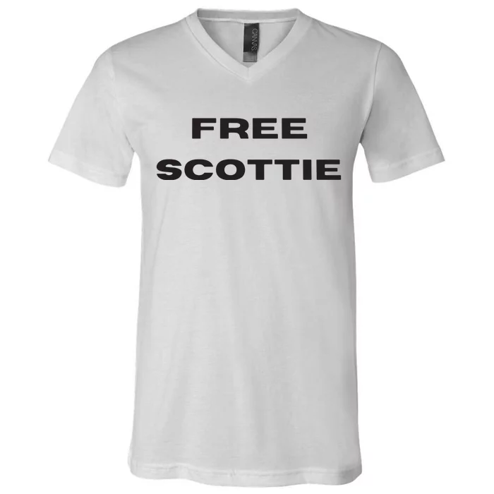 Free Scottie Mugshot V-Neck T-Shirt